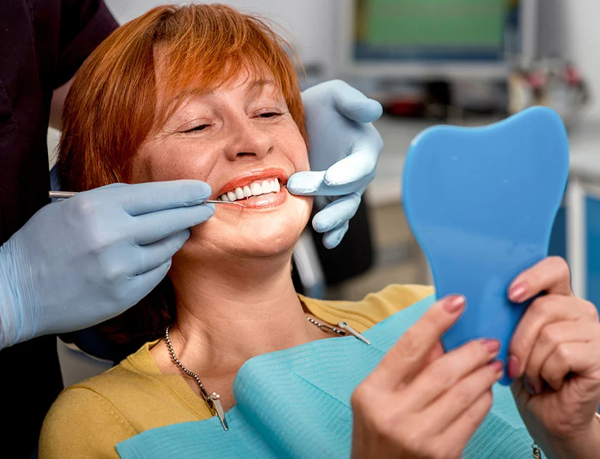 Patient getting dental implants guide in Oxnard