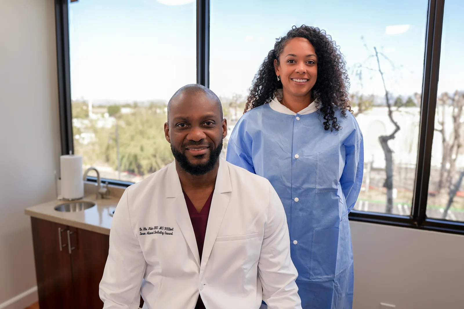 Dr. Ntekim and the dental team in a treatment room, ready for Camarillo emergency patients