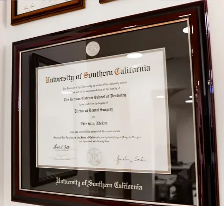 Dr. Ntekim's University of Southern California diploma