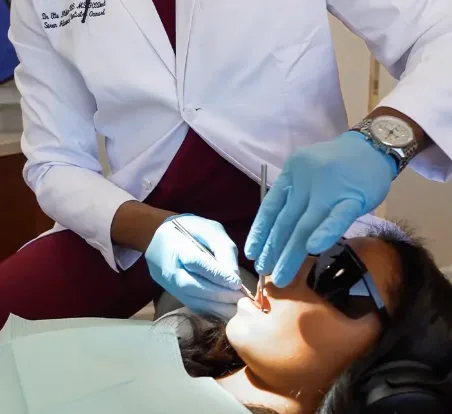 Patient getting a dental checkup in Oxnard